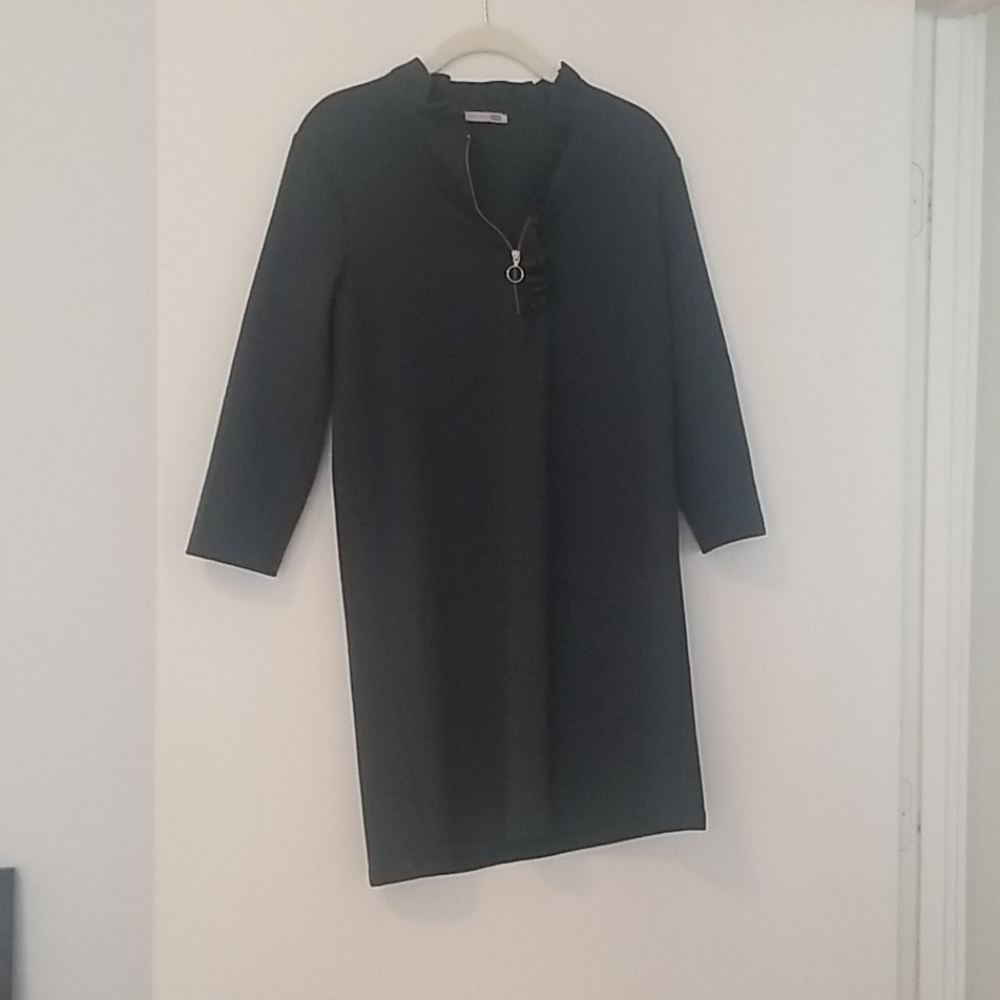 Zara Green 1/4 Zip Tunic Dress